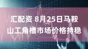 汇配资 8月25日马鞍山工角槽市场价格持稳